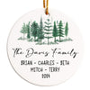 Personalized Family Evergreen Ceramic Ornament - Custom Names & Year - Handmade Gift for Holidays and Special Occasions - Image 1