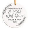 Personalized First Christmas Ornament - Handcrafted Ceramic Keepsake for New Homeowners - Image 1