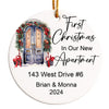 Personalized First Christmas in Our New Apartment Ornament – Custom Ceramic Keepsake for Couples, Family, Friends, or New Homeowners - Image 1
