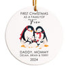 Personalized Family of Five Penguin Christmas Ornament - Custom Ceramic Keepsake for 2024 Holidays - Image 1
