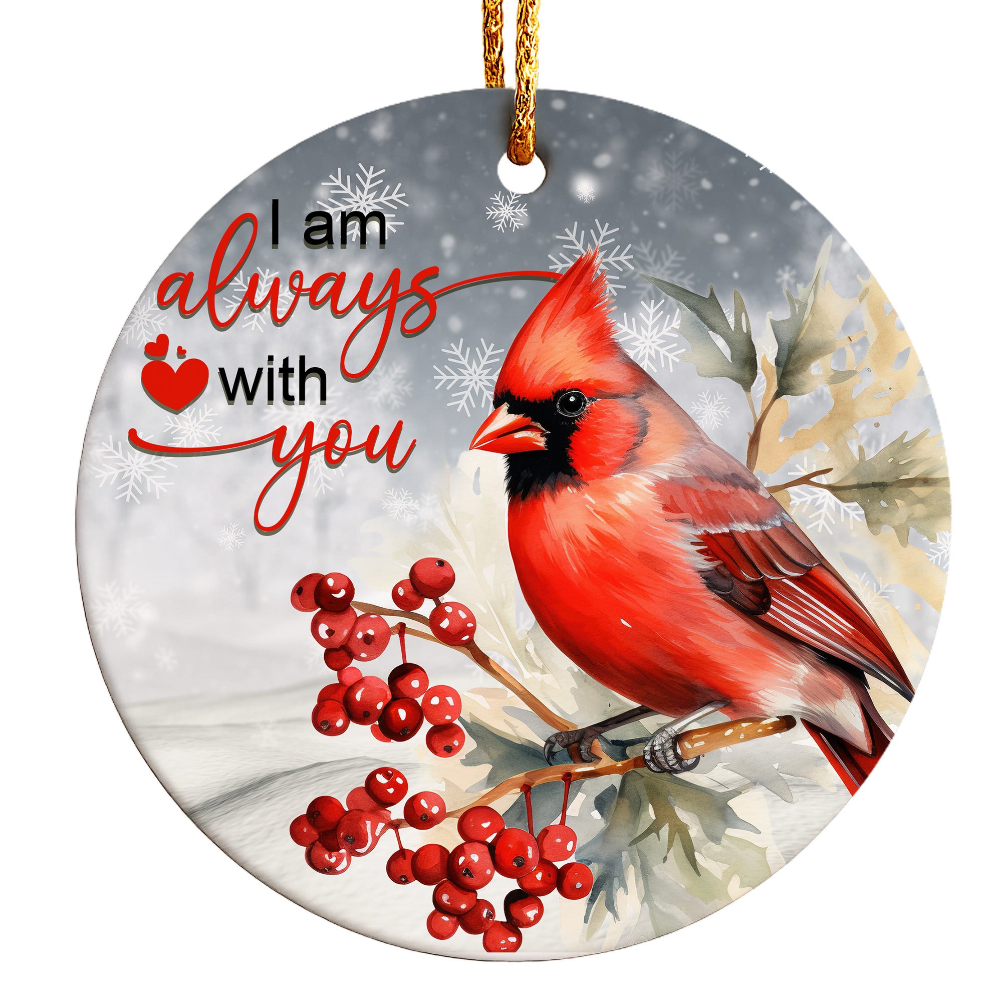 Personalized Cardinal Ceramic Ornament - Handcrafted Memorial Keepsake with Heartfelt Message for Loved Ones - Image 1