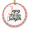 Personalized Christmas Ornament - "Jesus is the Reason" Candy Cane Design - Perfect for Holiday Gifting - Image 1