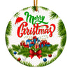 Personalized Merry Christmas Ceramic Ornament – Handcrafted Holiday Decor with Gift Imagery and Customization Options - Image 1