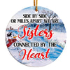 Personalized Sisters Ceramic Ornament - Handcrafted Winter Design for Heartfelt Holiday Gifting - Image 1