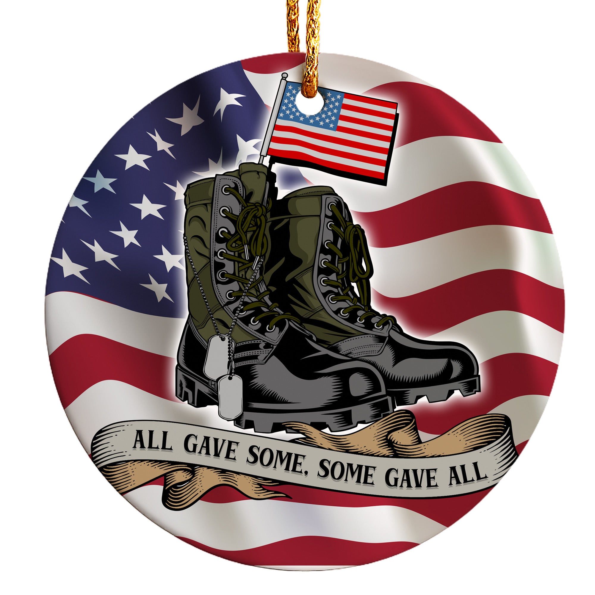 Personalized Military Tribute Ceramic Ornament - Honor & Remember with Customizable Keepsake Gift for Veterans and Loved Ones - Image 1