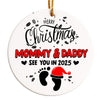 Personalized Merry Christmas Ornament for Parents-to-Be - Customized Baby Announcement Gift - Image 1