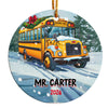 Personalized School Bus Ceramic Ornament – Custom Gift for Teachers and Bus Drivers 2024 – Festive Holiday Keepsake - Image 1