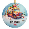 Personalized School Bus Christmas Ornament 2024 - Custom Ceramic Holiday Gift for Teachers - Image 1