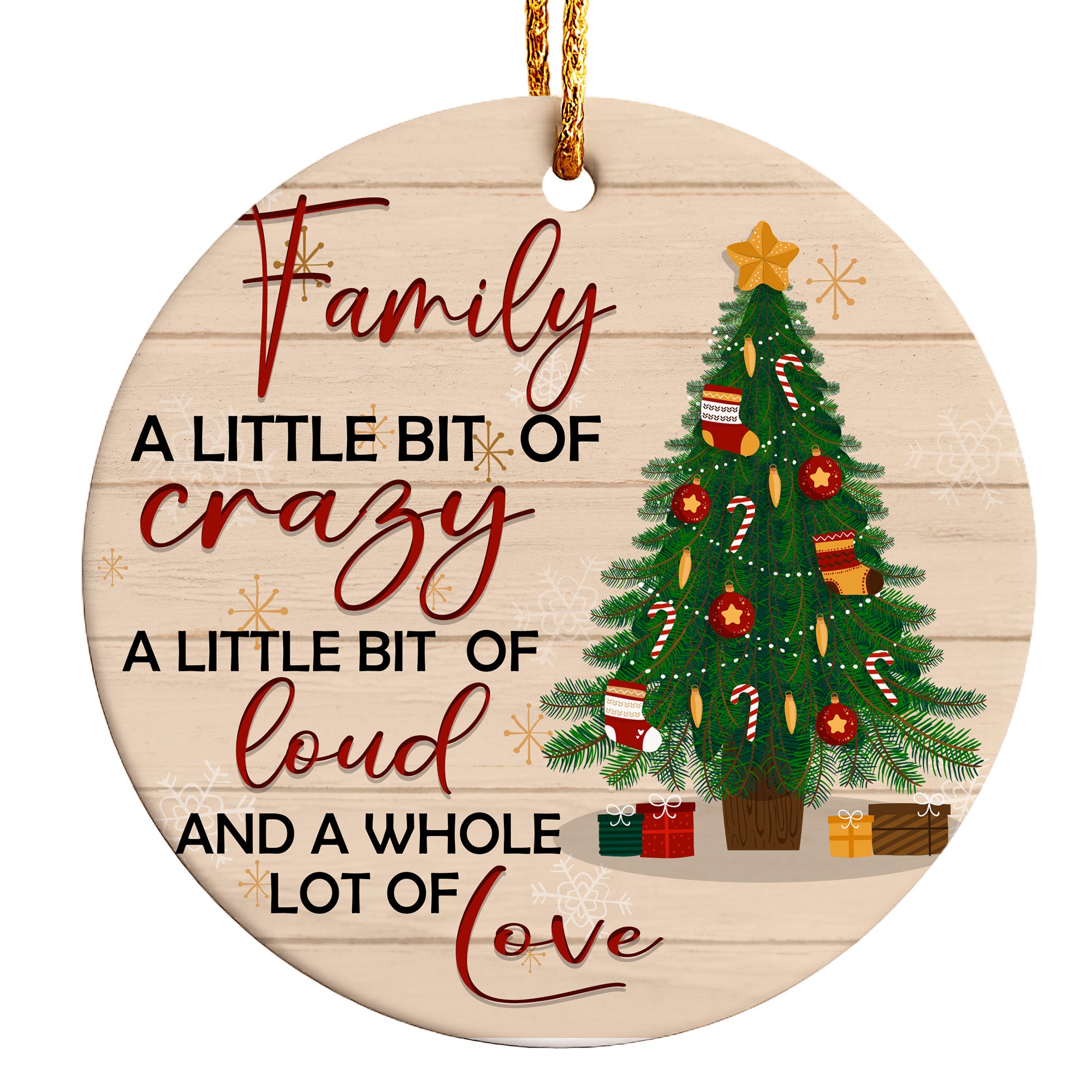 Personalized Family Christmas Ornament – Handmade Ceramic Keepsake with Tree Design, Perfect Gift for Loved Ones - Image 1