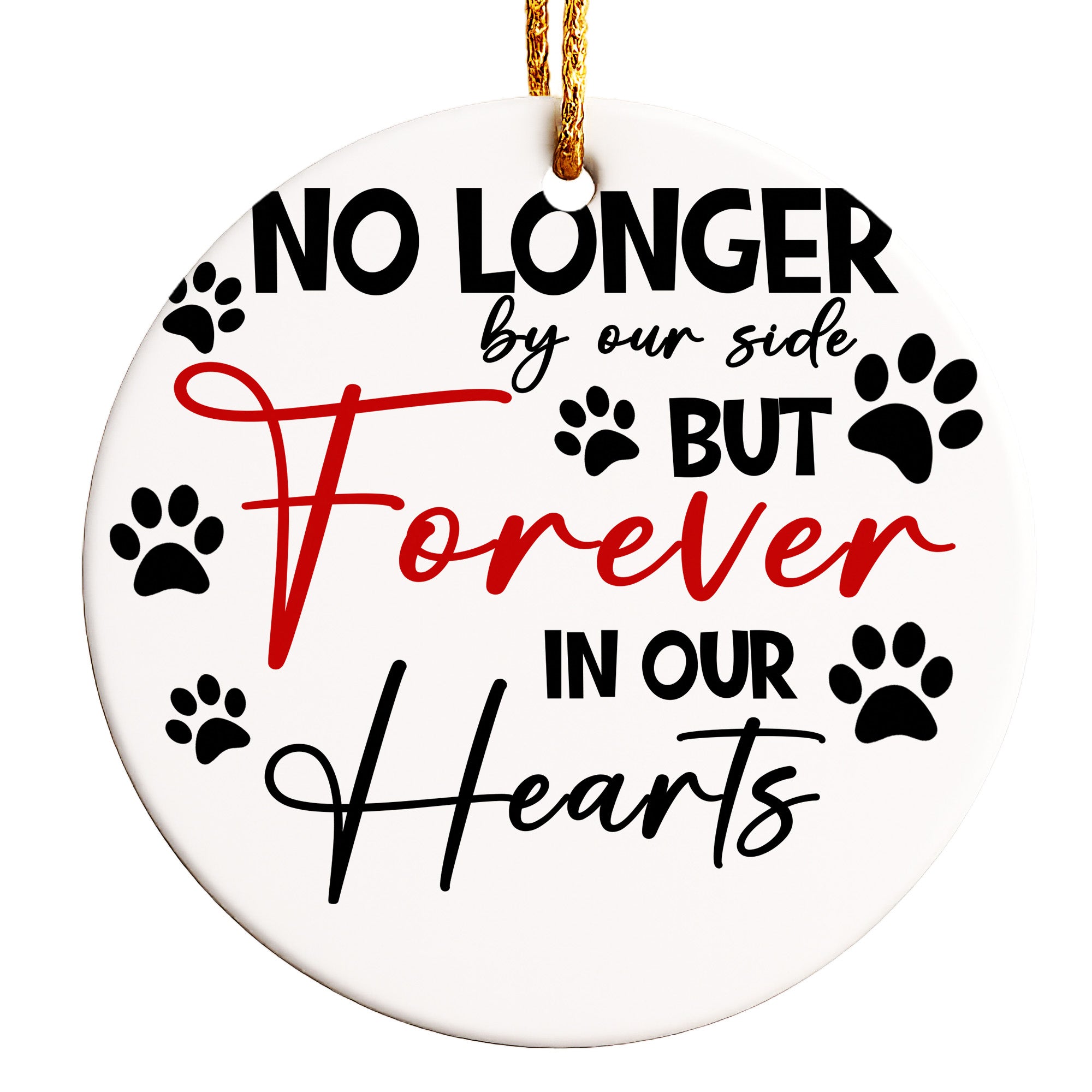 Personalized Memorial Pet Ornament - Heartfelt Keepsake for Pet Lovers - Premium Ceramic with Paw Prints - Image 1