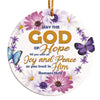 Personalized Floral Ceramic Ornament with Inspirational Scripture & Butterfly Design – Perfect Gift for Any Occasion - Image 1