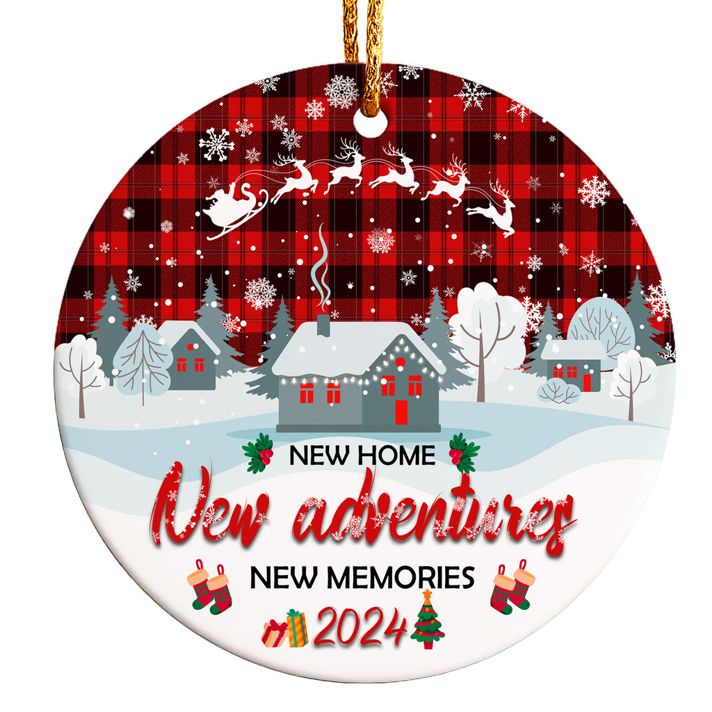Personalized 2024 New Home Ceramic Ornament – Custom Holiday Decor for Memorable Adventures and New Beginnings - Image 1