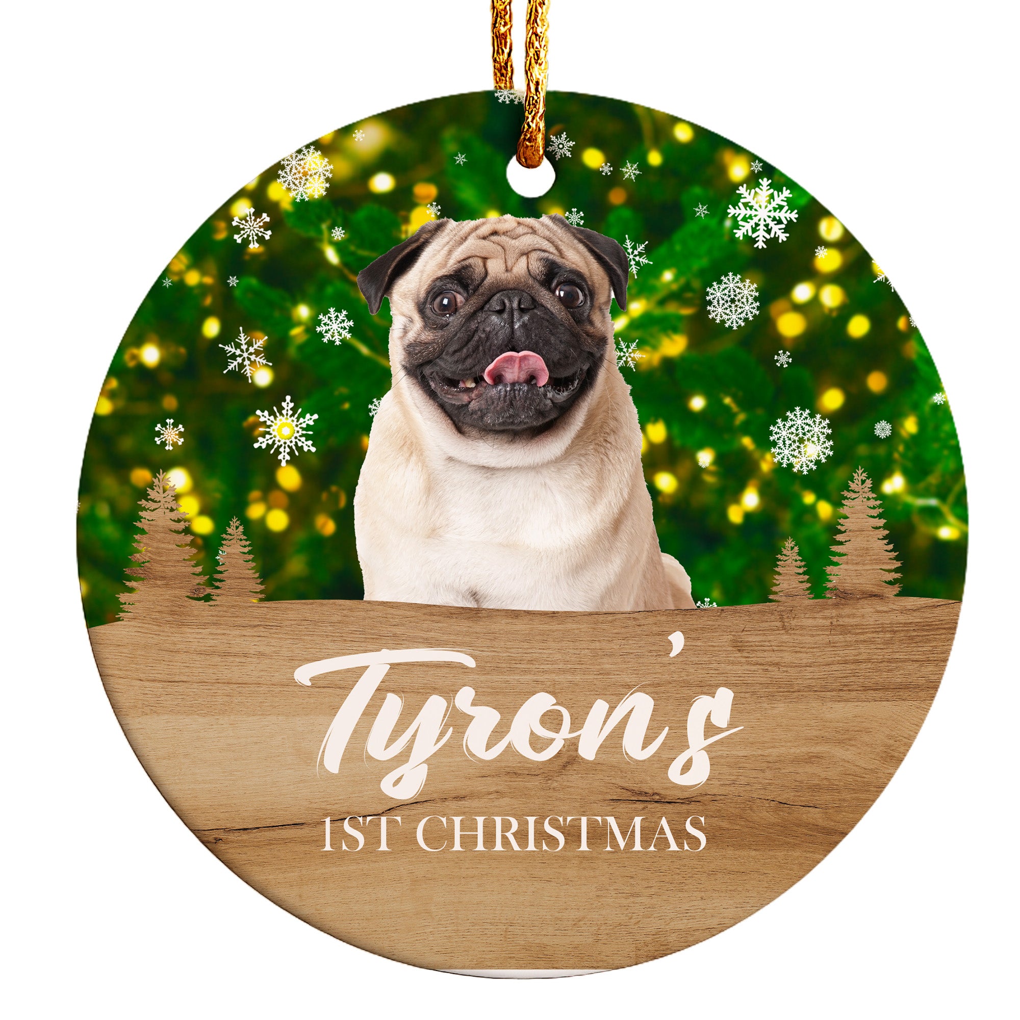 Personalized Dog Christmas Ornament - Custom Ceramic Keepsake for Pet Lovers - Celebrate Your Dog's 1st Christmas with Unique Decoration - Image 1