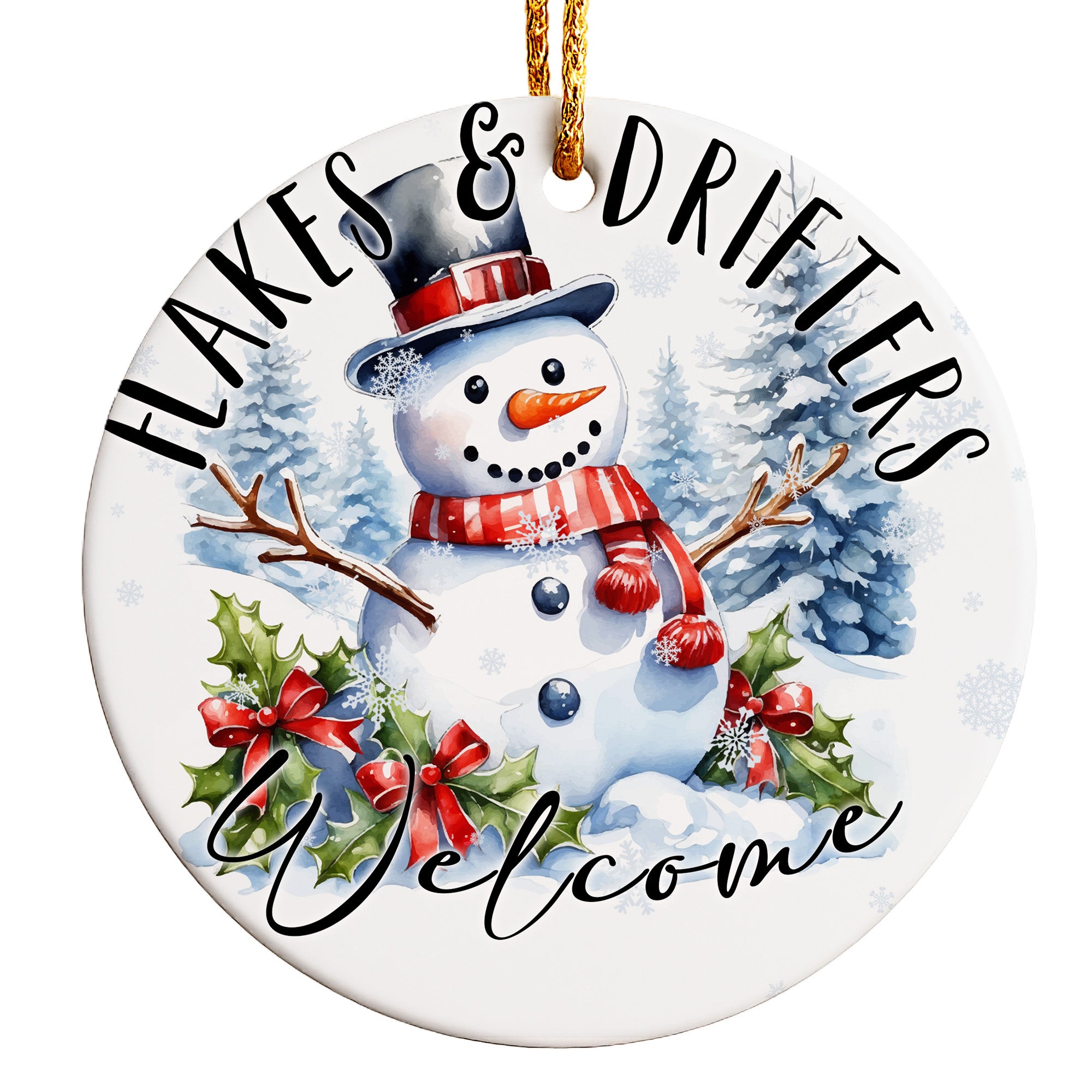 Personalized Snowman Ceramic Ornament – Handcrafted Holiday Decor, Custom Welcome Sign for Christmas Gifts & Winter Celebrations - Image 1