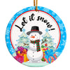 Personalized Ceramic Snowman Ornament with "Let it Snow" Design – Perfect Holiday Gift for Family & Friends - Image 1