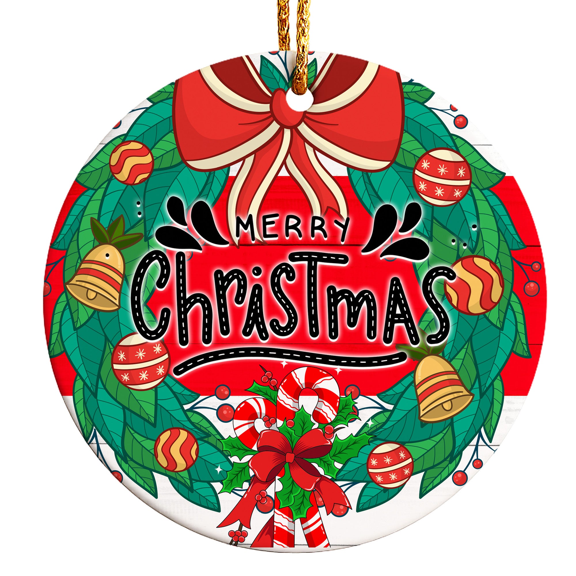 Personalized Merry Christmas Ceramic Ornament – Handcrafted Holiday Keepsake with Festive Designs and Customization Options - Image 1