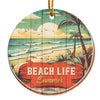 Personalized "Beach Life Summer" Handmade Ceramic Ornament - Vibrant Coastal Design for Unique Gift-Giving - Image 1