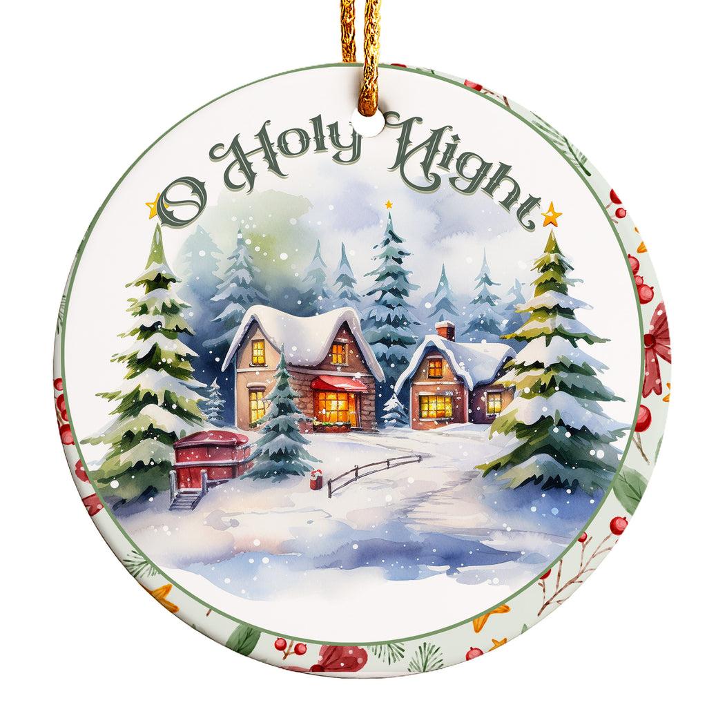 Personalized "O Holy Night" Ceramic Christmas Ornament – Handcrafted Holiday Decor for a Heartwarming Gift - Image 1