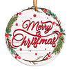 Personalized Merry Christmas Ceramic Ornament - Handcrafted Holiday Keepsake with Festive Design for Gift-Giving - Image 1