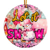 Personalized Ceramic Snowman Ornament – Customizable "Let it Snow" Winter Decor for Perfect Holiday Gifts - Image 1