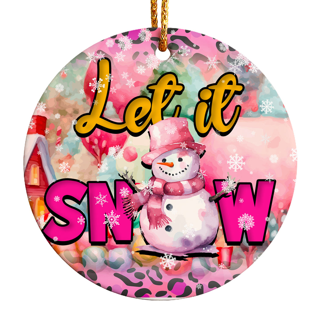 Personalized Ceramic Snowman Ornament – Customizable "Let it Snow" Winter Decor for Perfect Holiday Gifts - Image 1