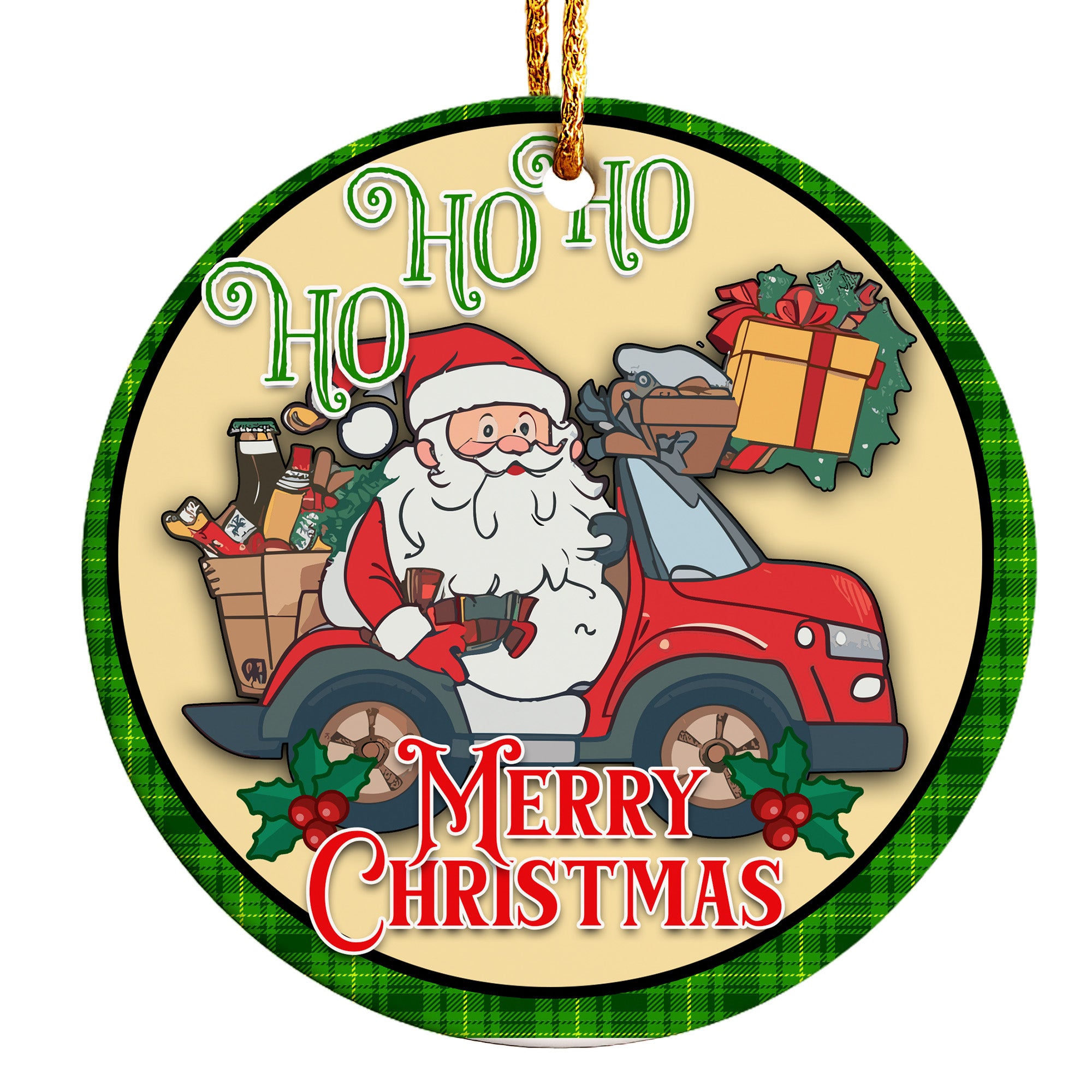 Personalized Santa Claus Ceramic Ornament – Handmade Christmas Decor with Customizable Festive Designs - Image 1