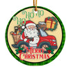 Personalized Santa Claus Ceramic Ornament – Handmade Christmas Decor with Customizable Festive Designs - Image 1