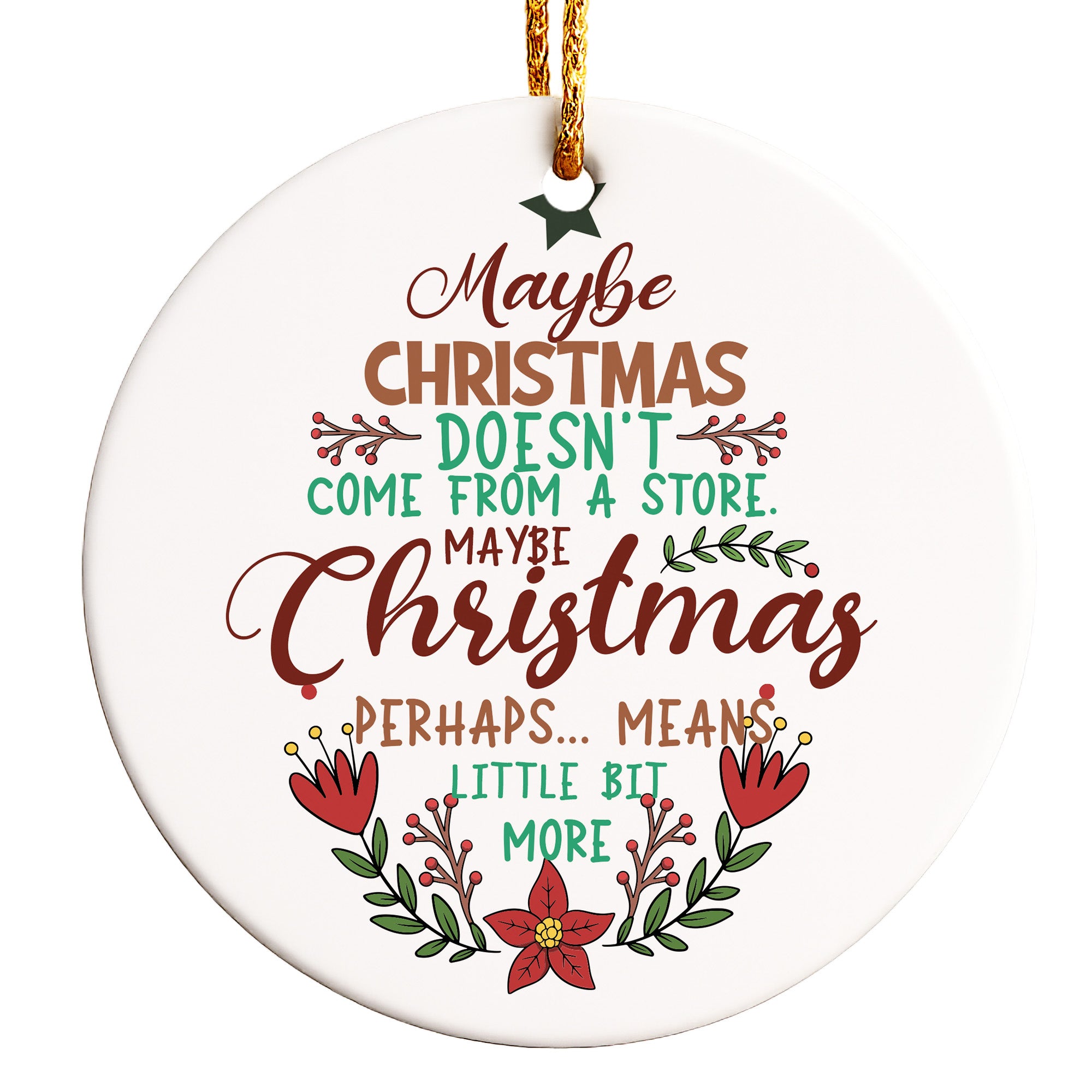 Personalized Handmade Ceramic Christmas Ornaments - Heartwarming Quote for Meaningful Gift-Giving - Image 1