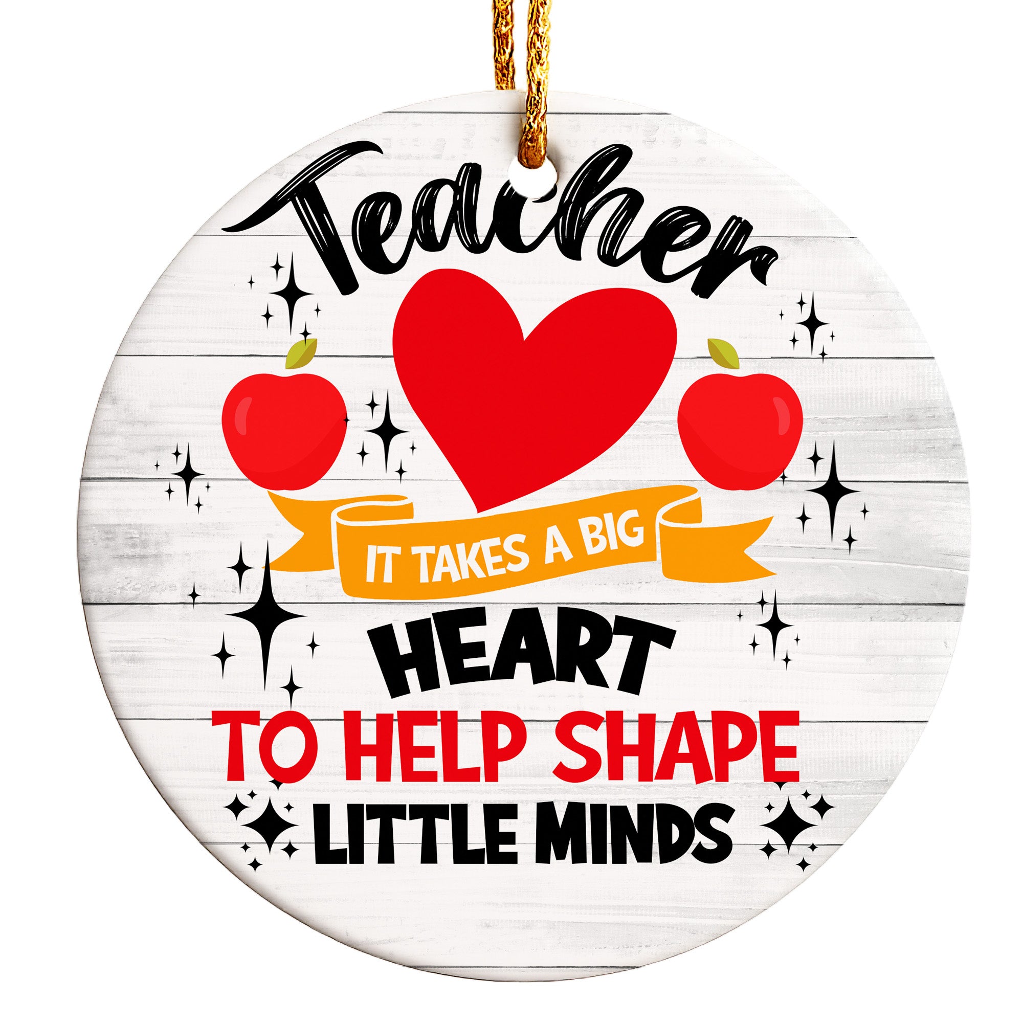 Personalized Teacher Appreciation Ceramic Ornament – Heartfelt Handmade Keepsake for Educators - Image 1