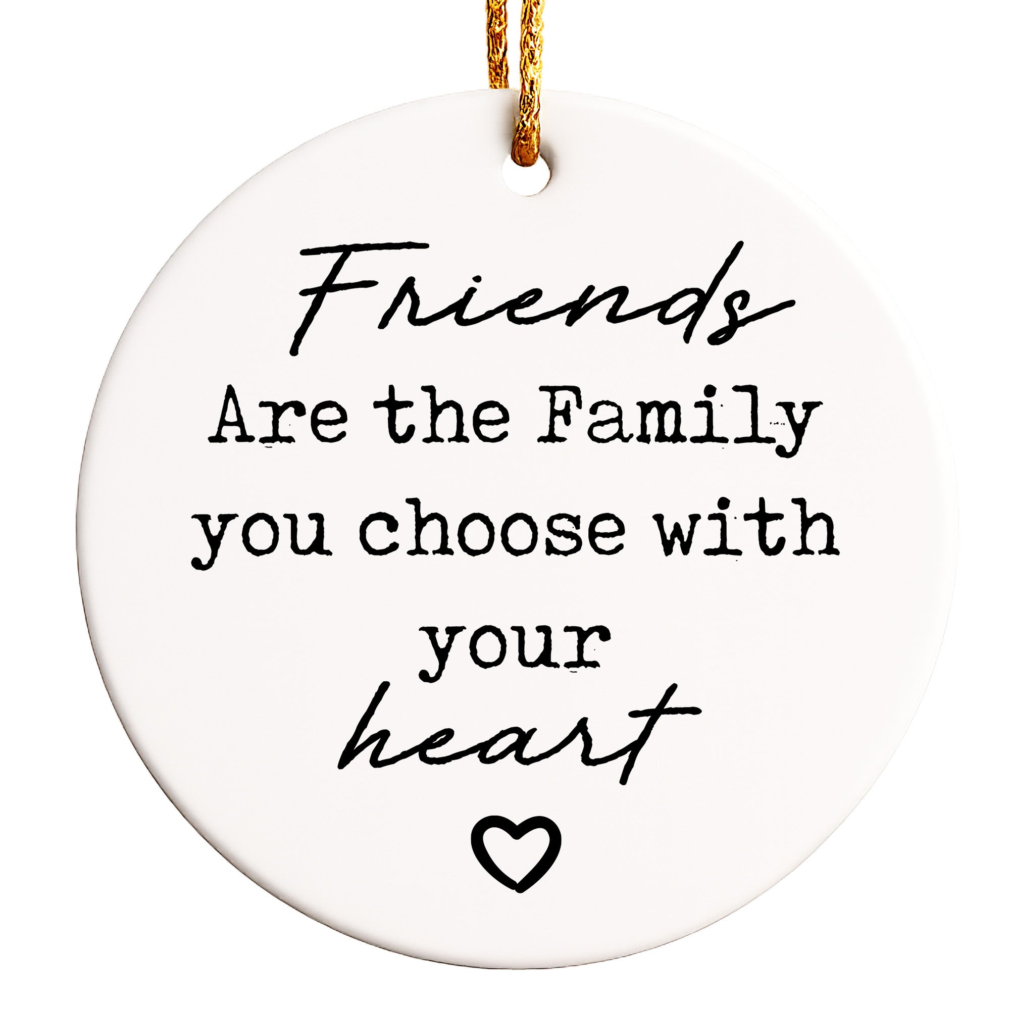 Personalized "Friends Are the Family" Ceramic Ornament - Heartfelt Gift for Loved Ones - Image 1