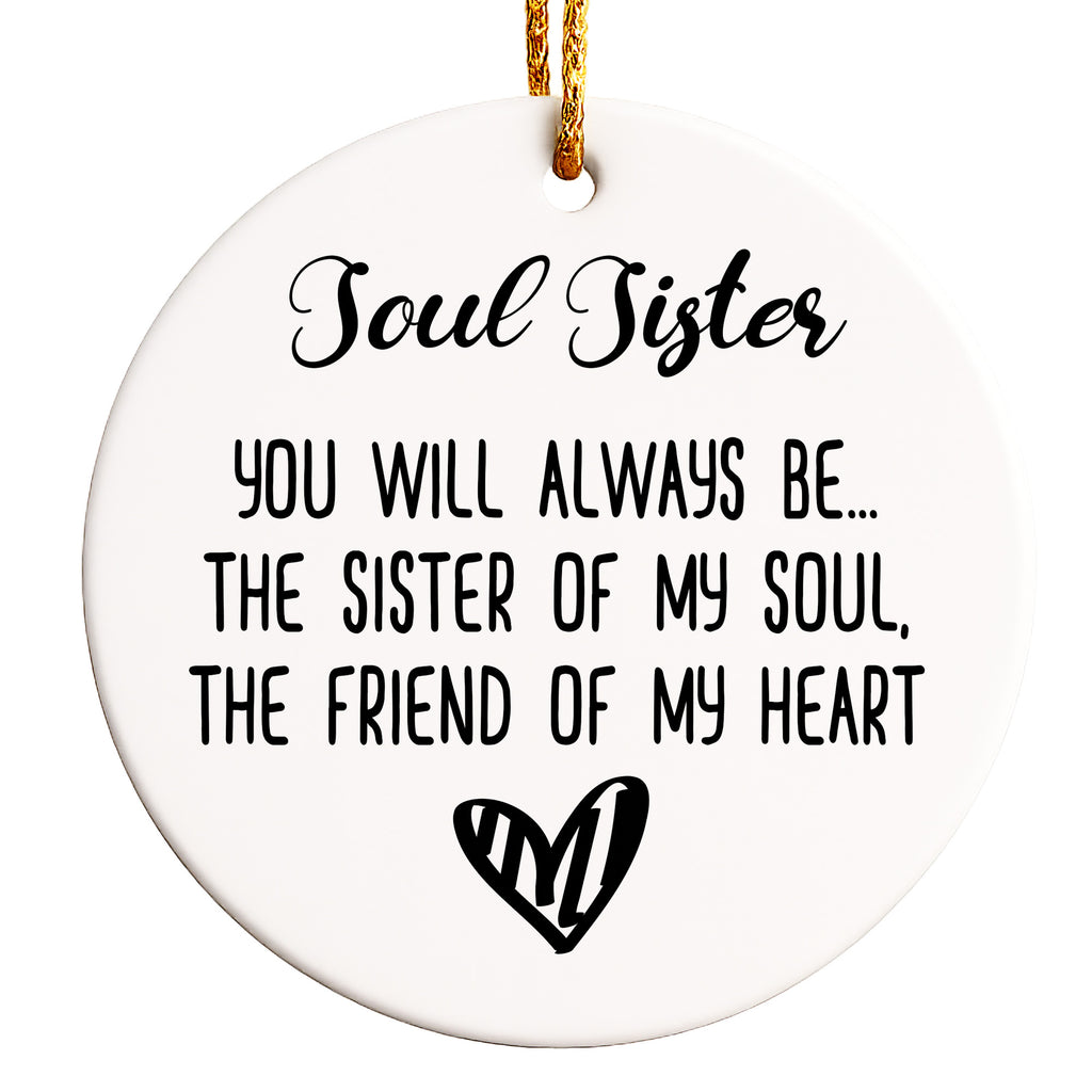 Personalized "Soul Sister" Ceramic Ornament - Heartfelt Friendship Gift for Special Occasions - Image 1