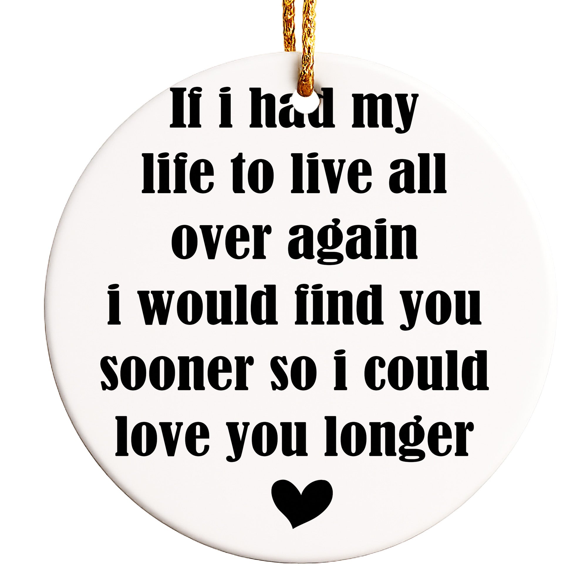 Personalized Love Message Ceramic Ornament - Handmade Keepsake Gift for Loved Ones - Sentimental Quote & Heart Design - Image 1