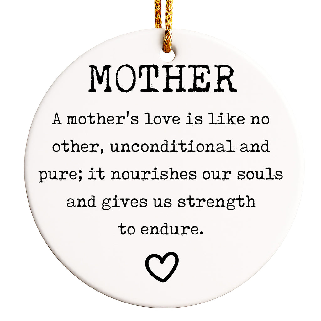 Personalizable Heartfelt Mother Ceramic Ornament – Handmade Christmas Keepsake Gift for Moms, Celebrating Unconditional Love - Image 1