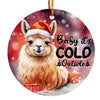 Personalized Llama Christmas Ornament - Festive Ceramic Decoration with Custom Message for Holiday Gifting - Image 1