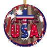 Personalized "God Bless The USA" Ceramic Ornament – Patriotic Home Decor with Cross Design, Perfect for Unique Holiday Gifting - Image 1