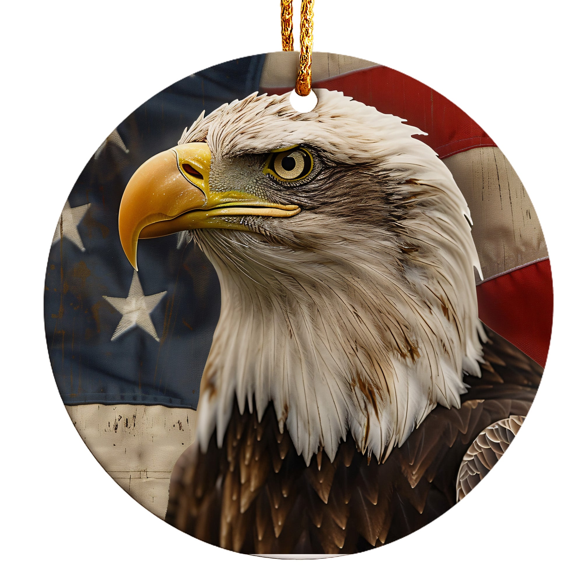 Personalized Bald Eagle Ceramic Ornament – Handcrafted Patriotic Decor with Customizable Touch for Unique Gift-Giving Moments - Image 1
