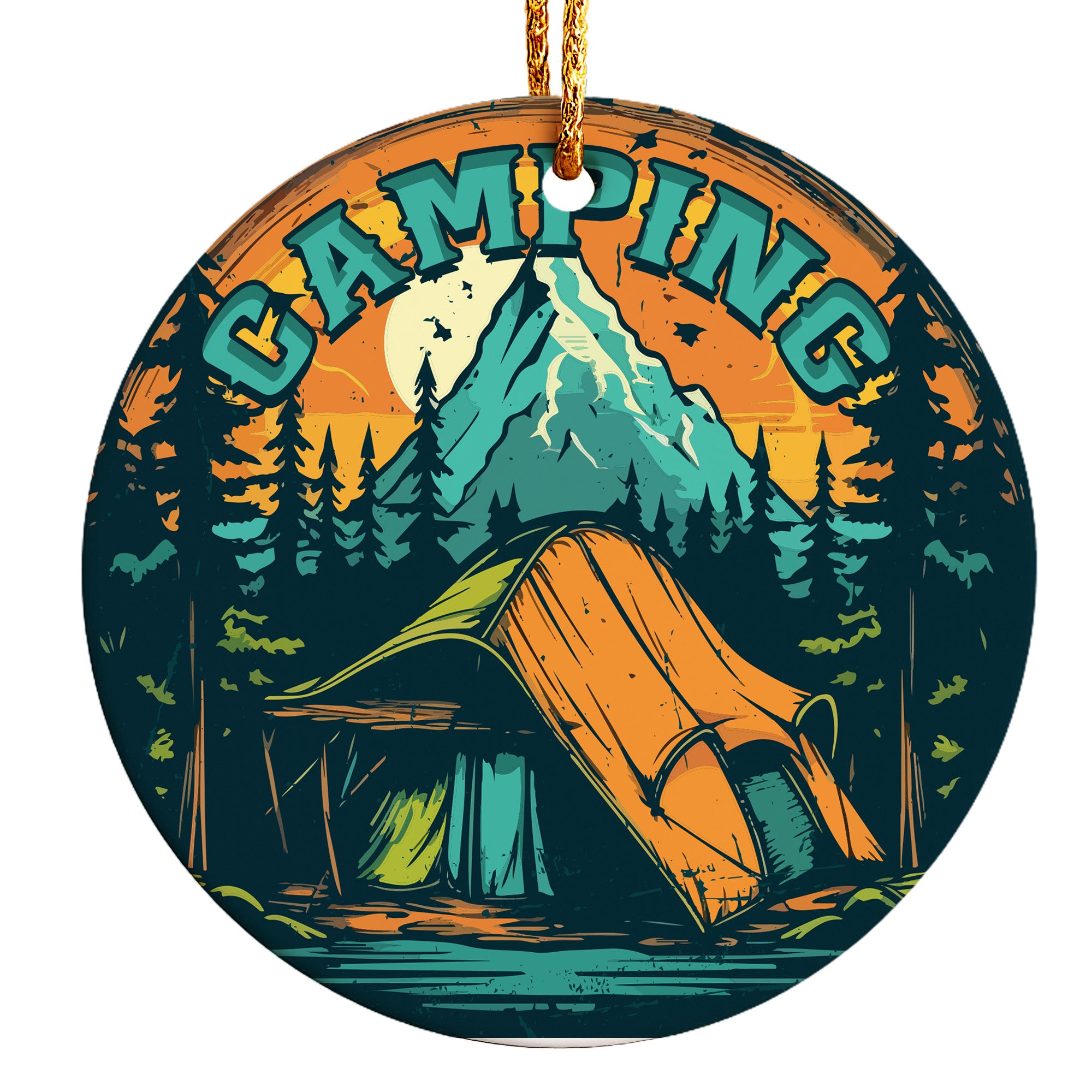 Personalized Ceramic Camping Ornament – Handcrafted Mountain Tent Design for Outdoor Enthusiasts, Perfect Gift for Nature Lovers - Image 1