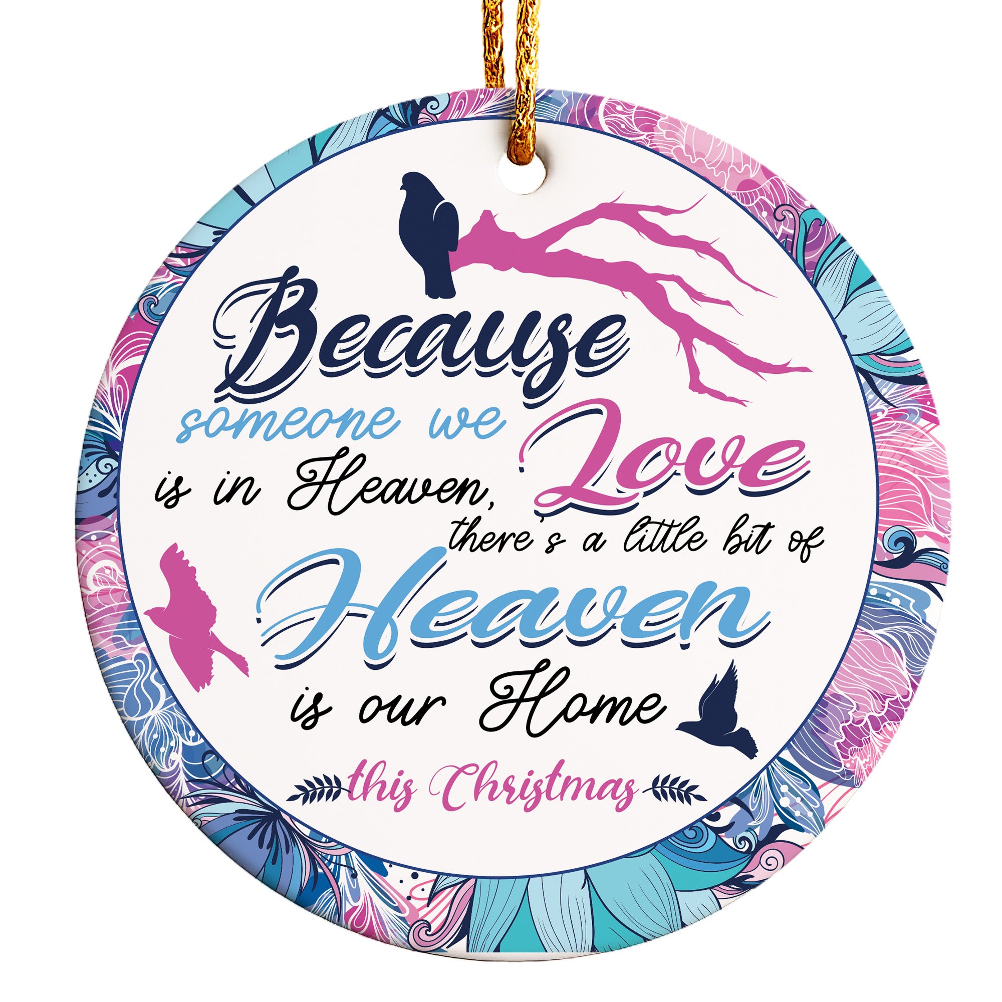 Personalized Memorial Ceramic Christmas Ornament – Customizable Remembrance Keepsake for Home Decoration - Image 1