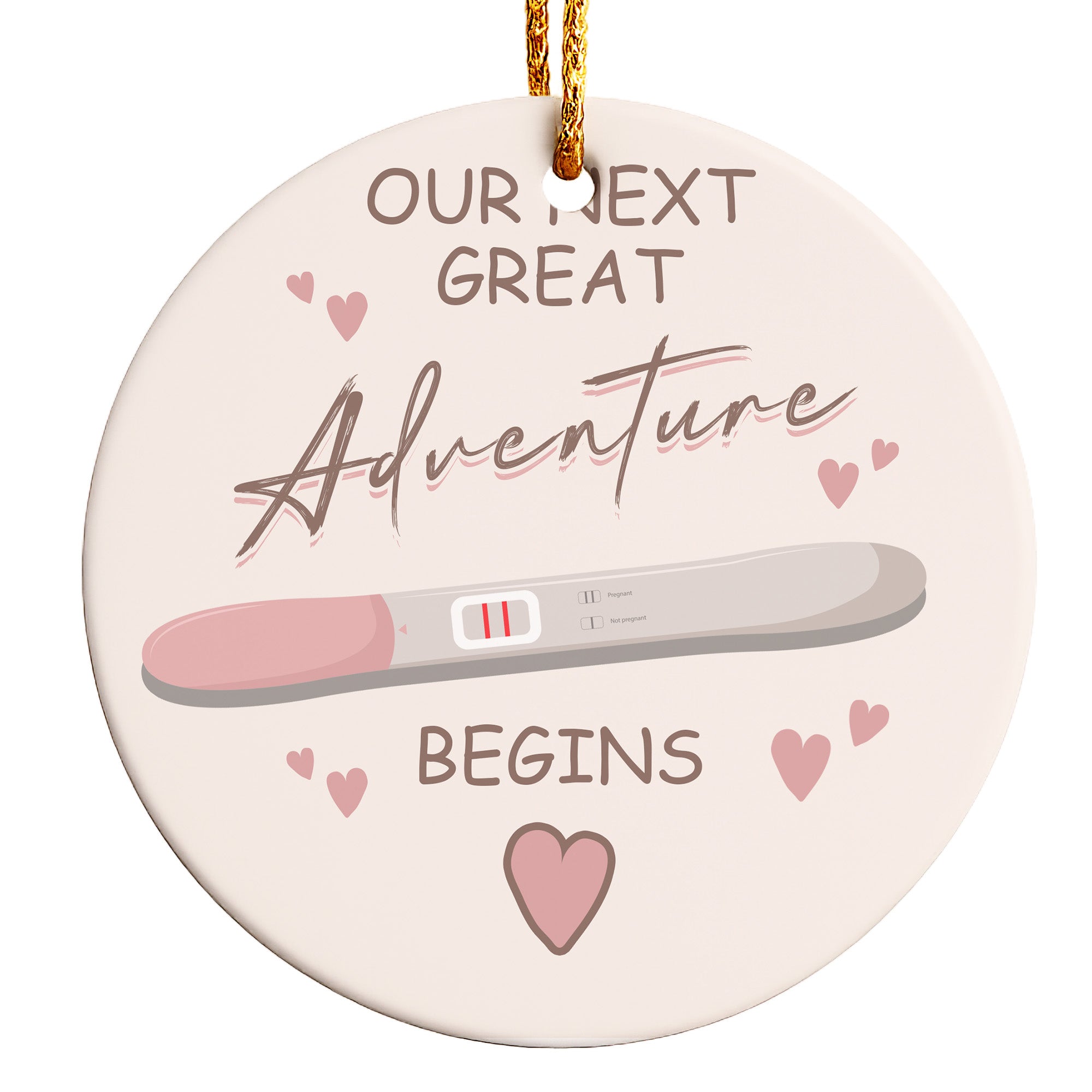 Personalized Pregnancy Announcement Ceramic Ornament - Handmade Keepsake with Heartfelt Design - Image 1