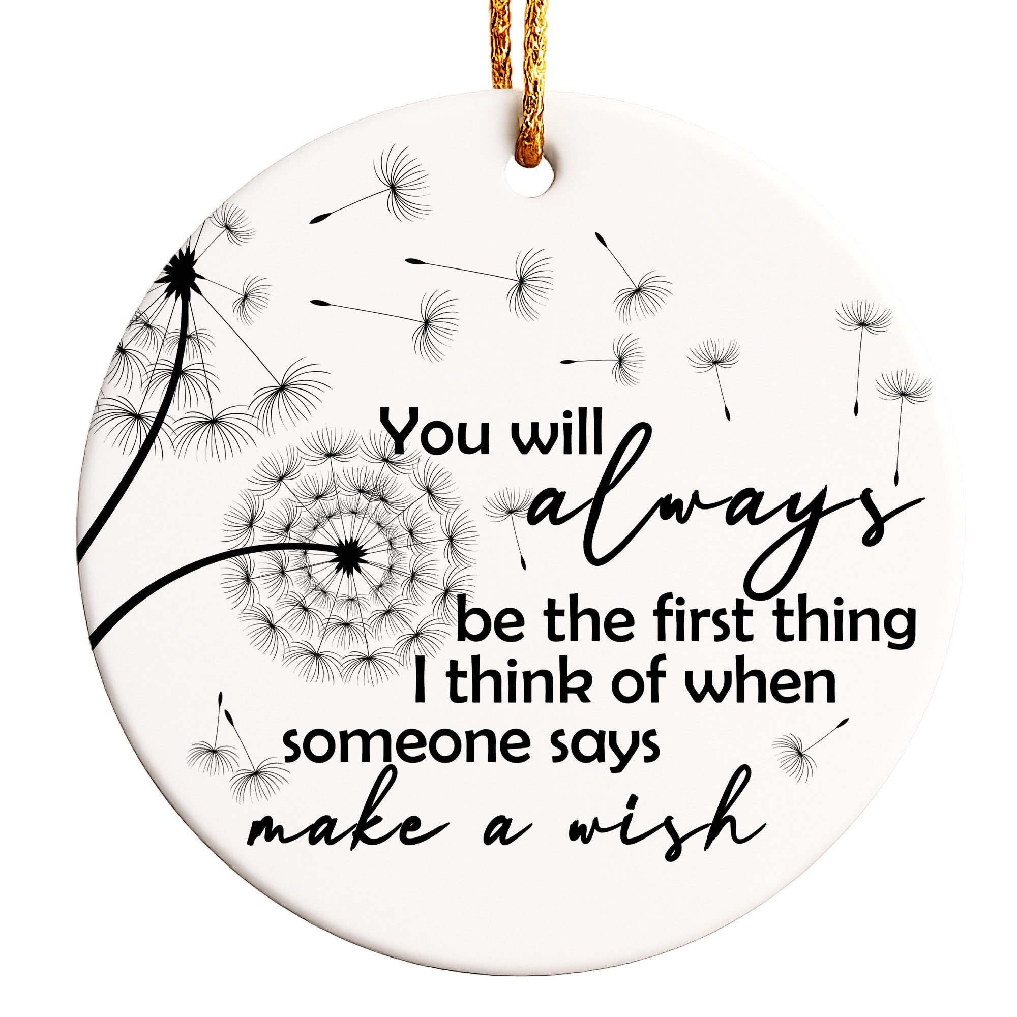 Personalized "Make a Wish" Dandelion Ceramic Ornament – Handmade Keepsake for Gift-Giving and Sentiment - Image 1