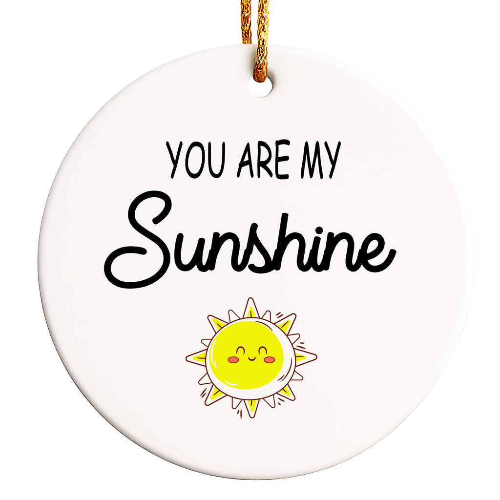 Personalized Ceramic Ornament - "You Are My Sunshine" with Adorable Sun Design, Perfect for Custom Gift Giving - Image 1