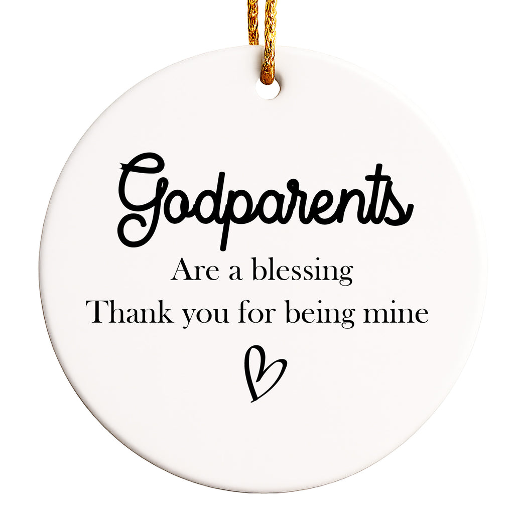 Personalized Godparents Ceramic Ornament – Handcrafted Keepsake Gift with Heartfelt Message - Image 1