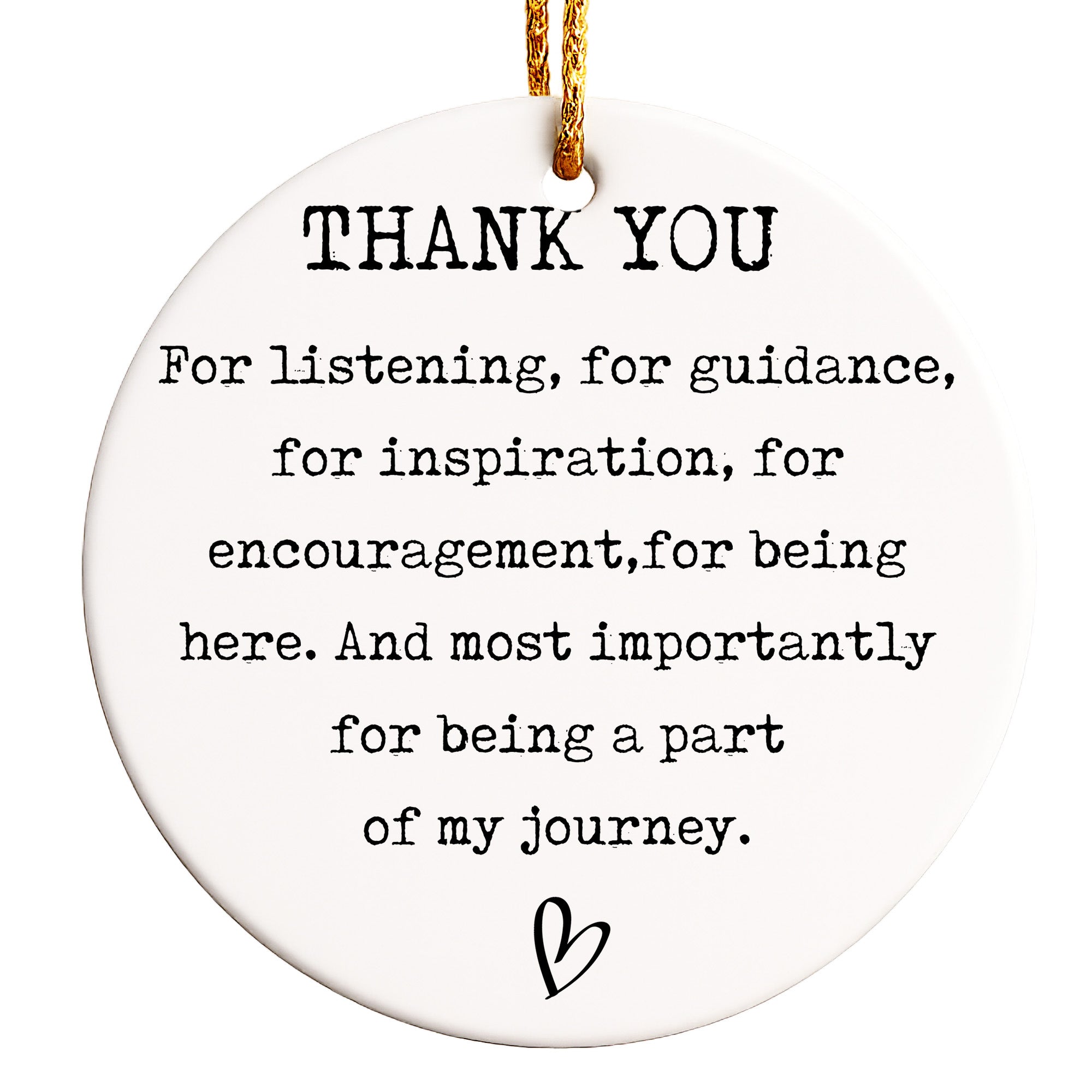 Personalized Thank You Ceramic Ornament – Heartfelt Appreciation Gift for Friends, Family, and Mentors - Image 1