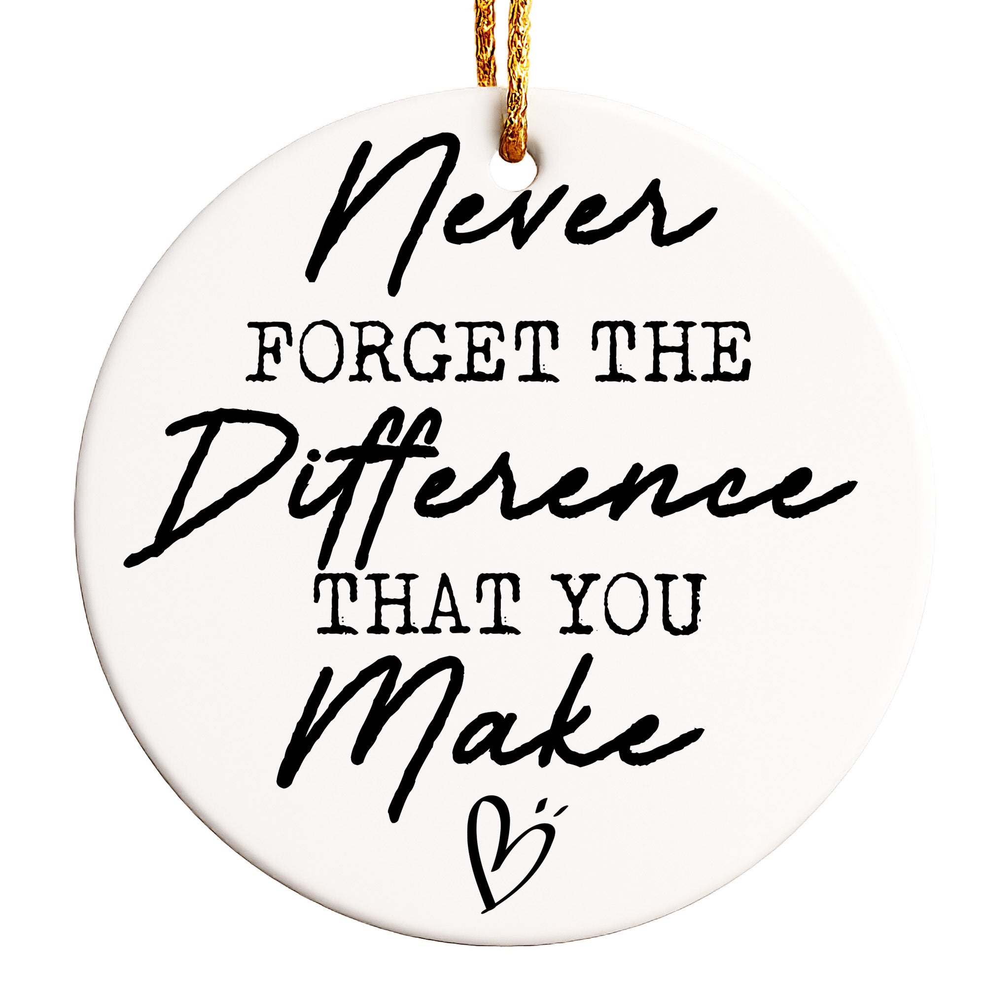 Personalized Ceramic Ornament – Inspirational Quote, Thoughtful Handmade Gift for Loved Ones, Customizable Keepsake - Image 1