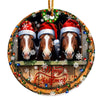 Personalized Merry Christmas Horse Ornament – Custom Handcrafted Ceramic Holiday Decoration with Santa Hats, Perfect Gift for Horse Lovers - Image 1