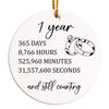 Personalized 1st Anniversary Ceramic Ornament - Celebrating One Year of Love with Custom Engraving - Image 1