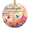 Personalized Ceramic Ornament for Granddaughters - Heartfelt Gift with Butterflies and Floral Design - Image 1