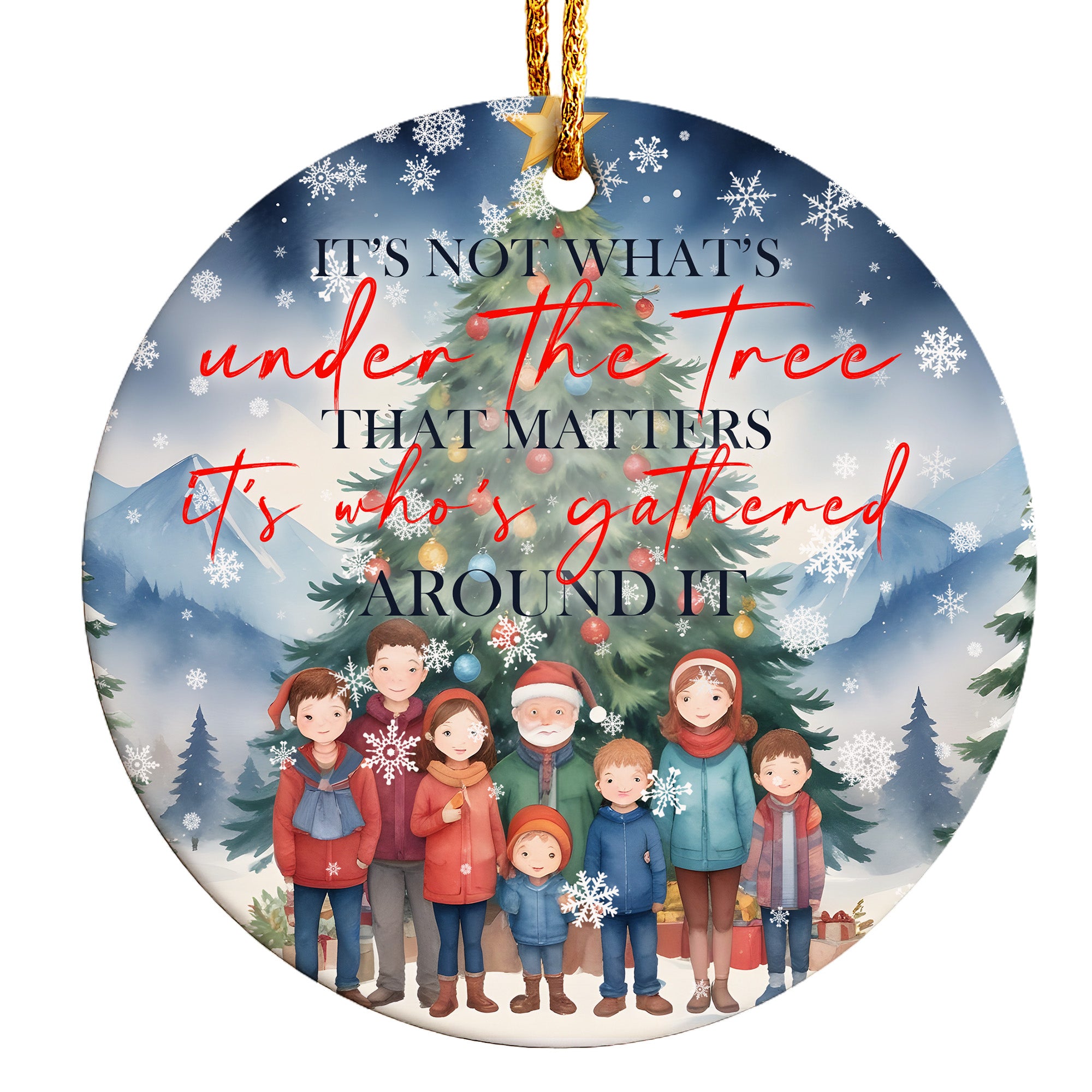 Heartfelt Family Christmas Ornament – Personalized Ceramic Keepsake with Customizable Design for Cherished Holiday Memories - Image 1