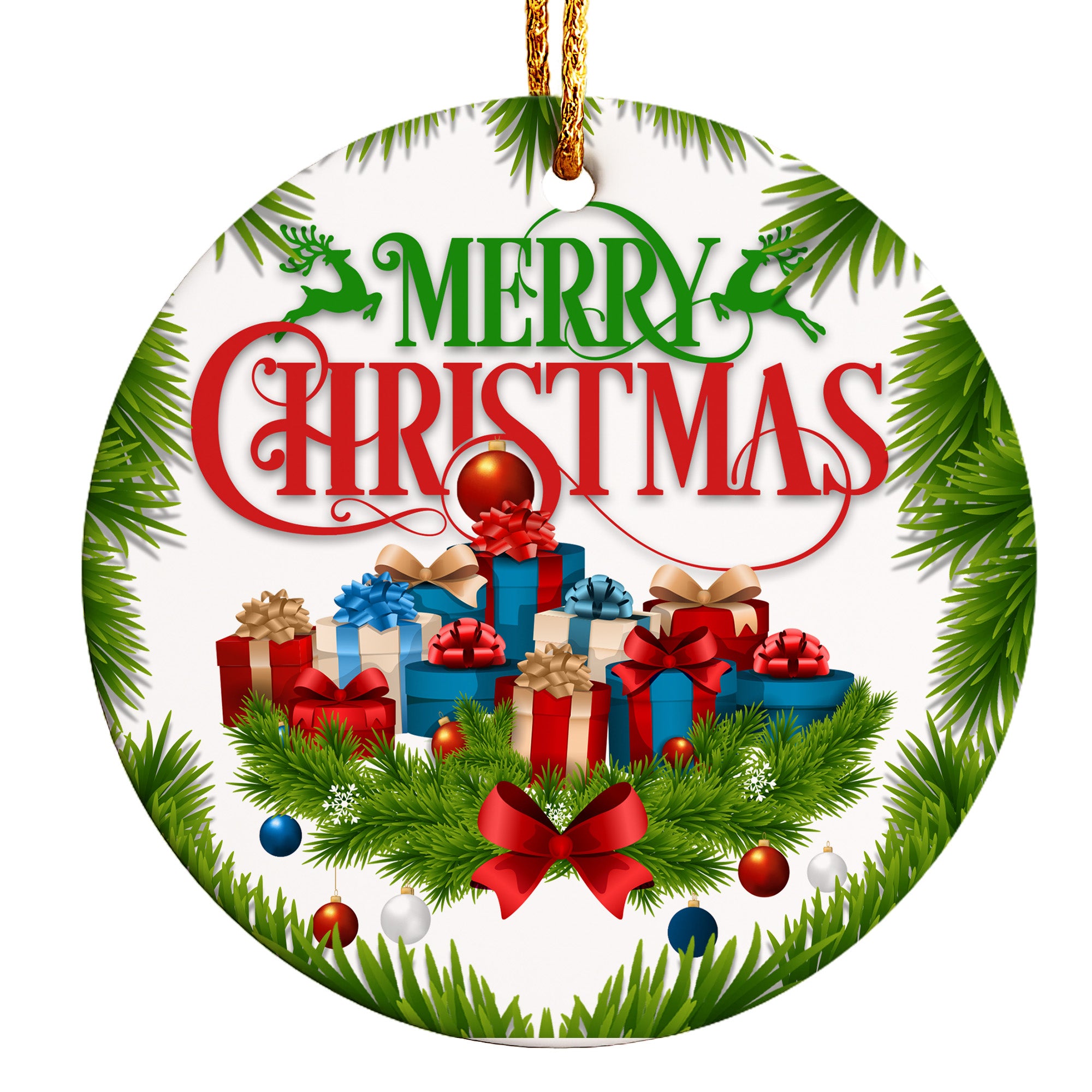 Personalized Merry Christmas Ceramic Ornament – Handcrafted Holiday Décor with Festive Design and Customization Options for Perfect Gift-Giving - Image 1