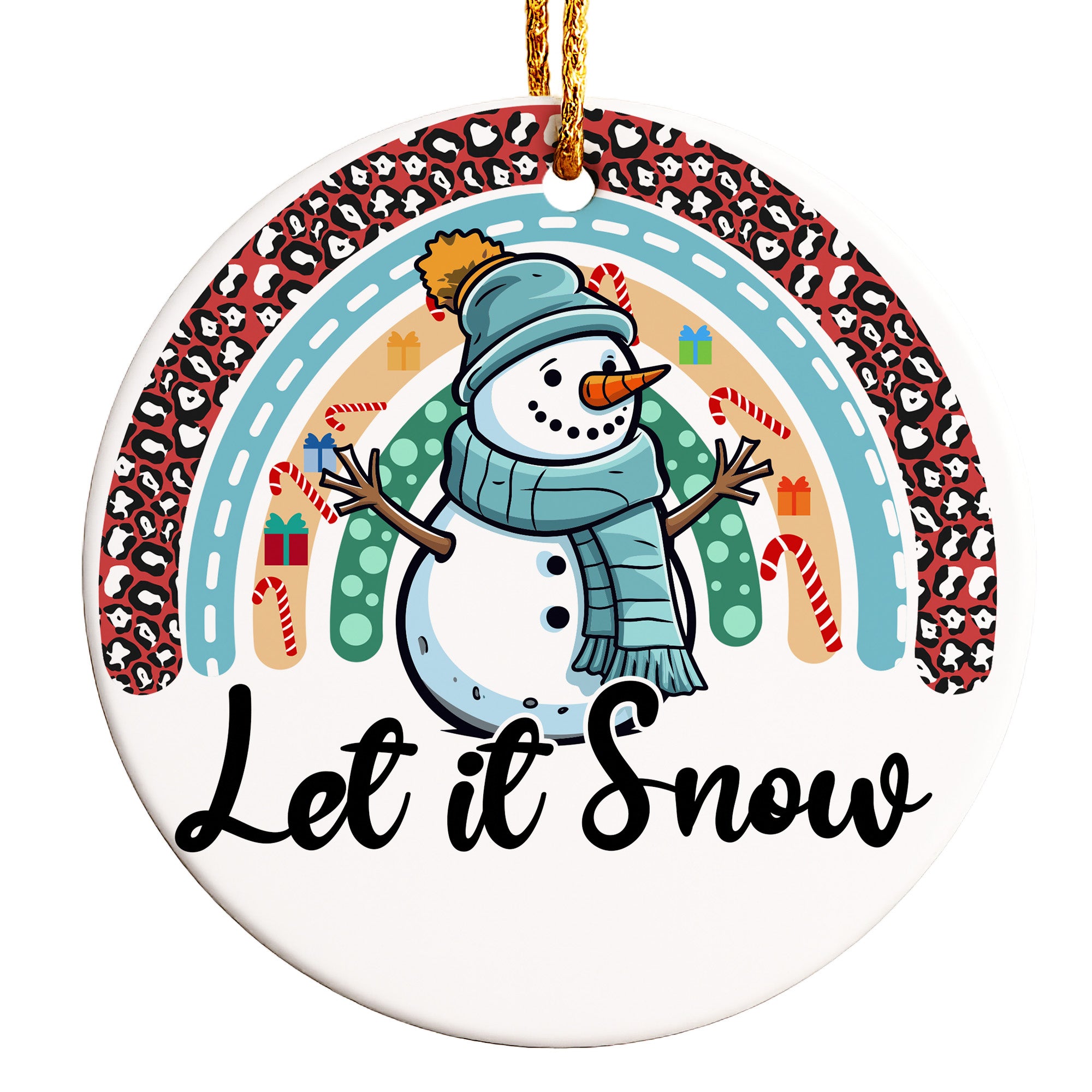 Personalized "Let it Snow" Ceramic Ornament - Handcrafted Snowman Keepsake for Christmas & Gifts - Image 1